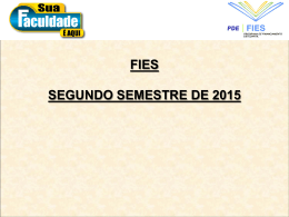 FiesSeleção para segundo semestre de 2015