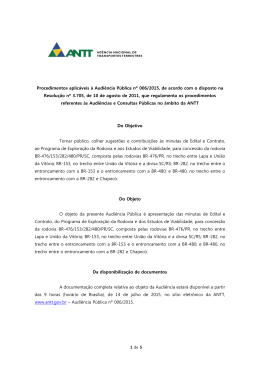 Procedimentos aplicáveis à Audiência Pública nº 006/2015