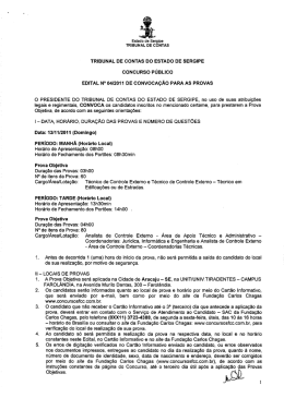 Fa&ccedil;a aqui o - Tribunal de Contas do Estado de Sergipe