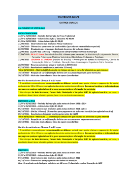 VESTIBULAR 2016/1 OUTROS CURSOS