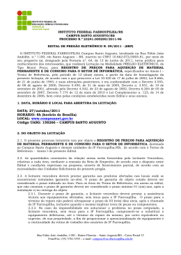 DATA: 27/outubro/2011 HORÁRIO: 8h (horário de Brasília) LOCAL