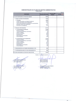 DEMONSTRAÇÃO DO PLANO DE GESTÃO ADMINISTRATIVA