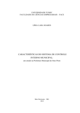 caracter&iacute;sticas do sistema de controle interno municipal