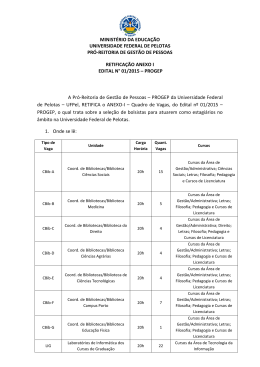 Retificação – ANEXO I – Edital 01/2015