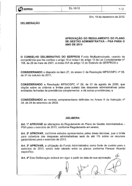 Plano de Gestão Administrativa – PGA – 2013