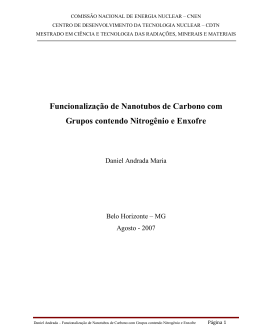 Funcionaliza&ccedil;&atilde;o de Nanotubos de Carbono com Grupos