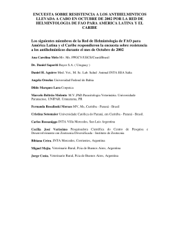 encuesta sobre resistencia a los antihelminticos llevada a cabo en