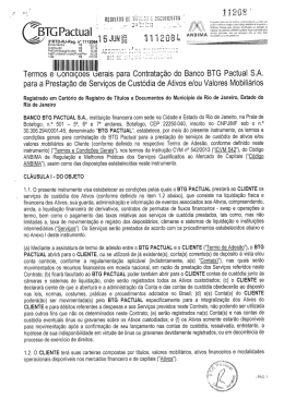 Termos e Condições Gerais Contrato de Custódia