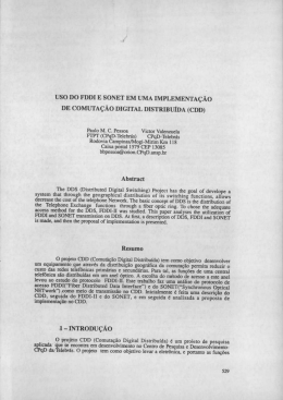 Uso do FDDI e SONET em uma implementação de comutação