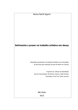 Sofrimento e prazer no trabalho artístico em dança