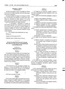 Estatuto Org&acirc;nico da Faculdade de Ci&ecirc;ncias Sociais da UAN