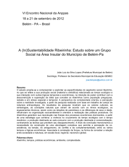 A (In)Sustentabilidade Ribeirinha: Estudo sobre um Grupo Social na