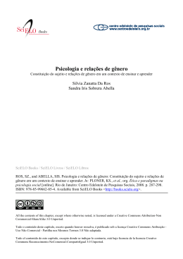 Psicologia e rela&ccedil;&otilde;es de g&ecirc;nero