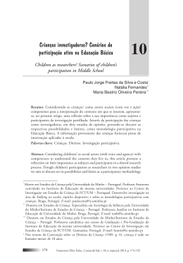 Crianças investigadoras? Cenários de participação ativa na