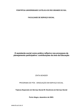 O assistente social como prático reflexivo nos processos de