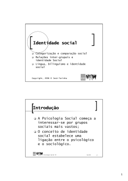 Identidade social Introdu&ccedil;&atilde;o