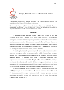 Emo&ccedil;&atilde;o, Ansiedade Social e Conformidade de Mem&oacute;ria