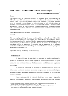 ARAUJO. Psicologia Social no Brasil