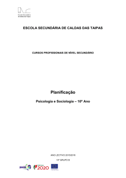 Psicologia e Sociologia - Escola Secund&aacute;ria de Caldas das Taipas