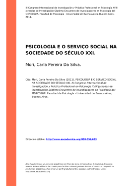 psicologia e o servi&ccedil;o social na sociedade do