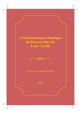 A Fundamenta&ccedil;&atilde;o Ontol&oacute;gica da &Eacute;tica na Obra de Louis