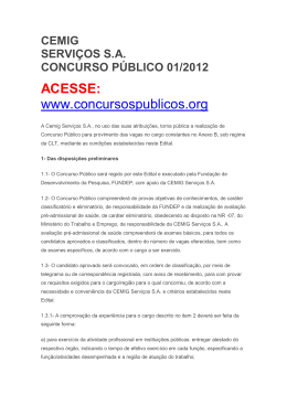 edital concurso cemig - Concursos P&uacute;blicos 2016