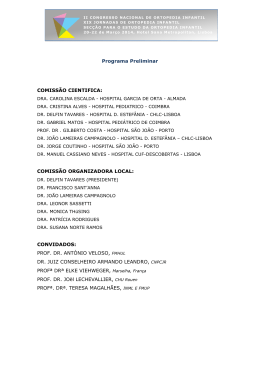 Programa Preliminar COMISS&Atilde;O CIENTIFICA: COMISS&Atilde;O
