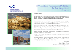 VI&ordm; Congresso de Neurocirurgia Pedi&aacute;trica Coimbra 5 e 6 de Mar&ccedil;o