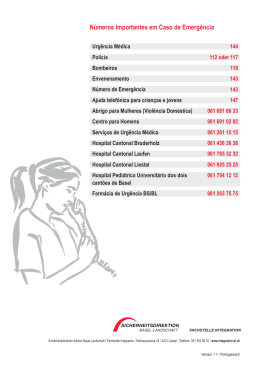 Números Importantes em Caso de Emergência