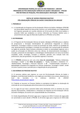Edital 18/2015 Processo Seletivo para Pós - prppg