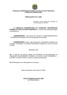 Normas gerais das atividades de Pós