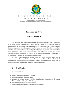 Processo seletivo EDITAL 01/2014