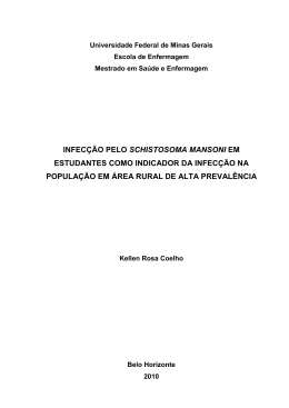 infec&ccedil;&atilde;o pelo schistosoma mansoni em estudantes como indicador