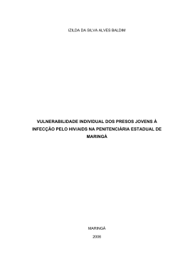 vulnerabilidade individual dos presos jovens &agrave; infec&ccedil;&atilde;o pelo hiv