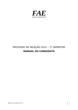 processo de sele&ccedil;&atilde;o 2015 &ndash; 1&ordm; semestre manual do candidato