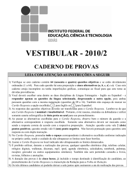 00 - Capa da Prova - Vestibular 2010-2