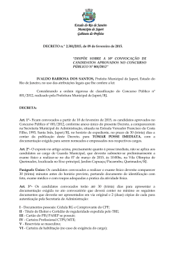 10&ordf; Convoca&ccedil;&atilde;o - Prefeitura Municipal de Japeri