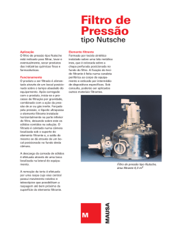 Aplica&ccedil;&atilde;o O filtro de press&atilde;o tipo Nutsche est&aacute; indicado para filtrar