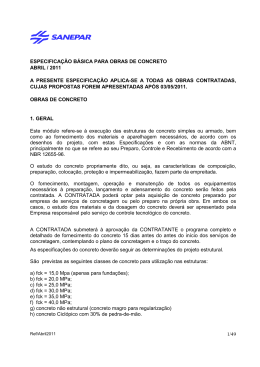 Especifica&ccedil;&atilde;o B&aacute;sica para Obras de Concreto - Abril/2011