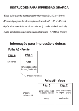 Informação para impressão e dobras Folha A5 - Frente