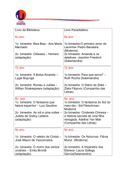 6&ordm; ANO Livro indicado para o 3&ordm; bimestre Biblioteca