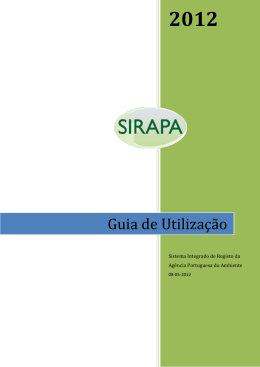 Guia de Utiliza&ccedil;&atilde;o - SIRAPA - Ag&ecirc;ncia Portuguesa do Ambiente