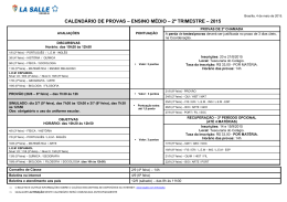 CALENDÁRIO DE PROVAS 2007