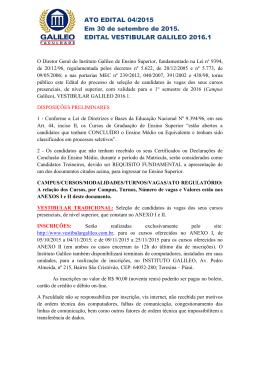 Edital Vestibular Galileo 2016-1