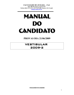 Manual do Candidato PROVAS DIA 21/06/2009