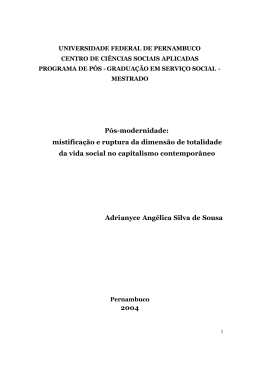 P&oacute;s-modernidade - Universidade Federal de Pernambuco