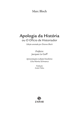 Apologia da História ou o Ofício do Historiador