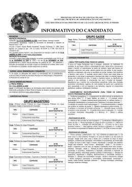 INFORMATIVO DO CANDIDATO