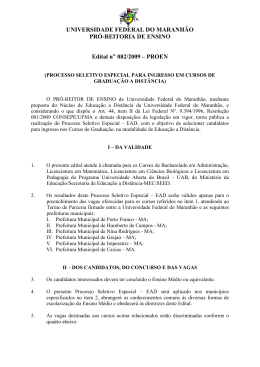 Edital - Universidade Federal do Maranh&atilde;o