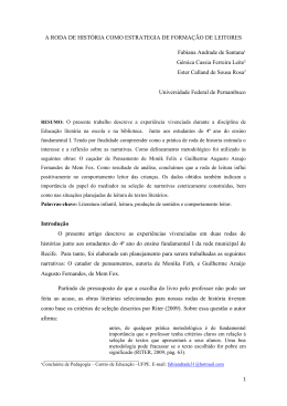 A RODA DE HIST&Oacute;RIA COMO ESTRATEGIA DE FORMA&Ccedil;&Atilde;O DE
